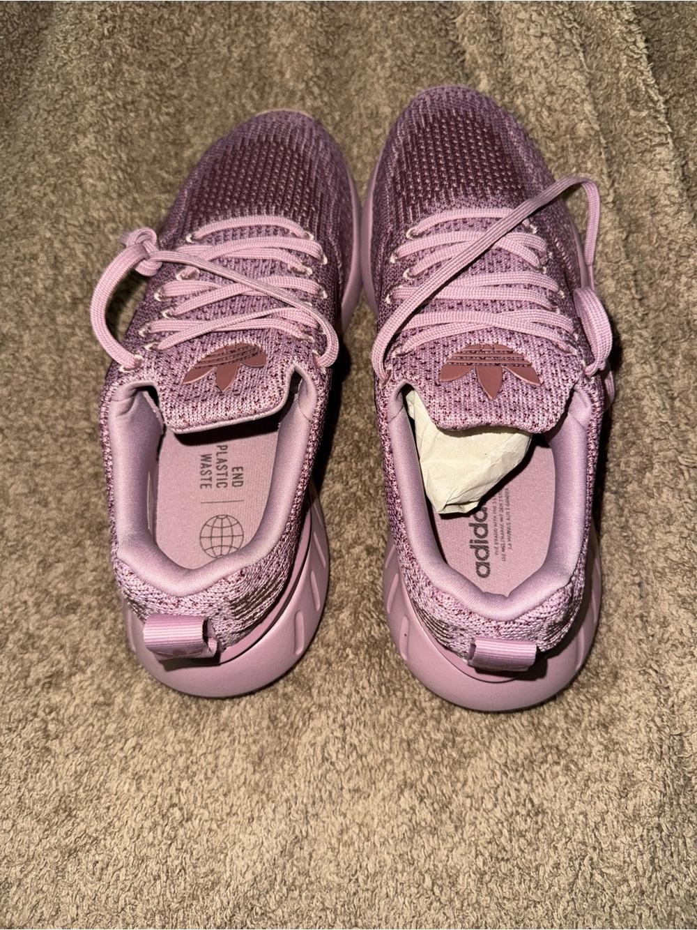 NEW! Adidas Women's Lavender Knit Lace-Up Athletic Sneakers
